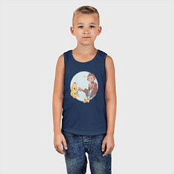 Майка детская хлопок Манки и Банан, цвет: тёмно-синий — фото 2