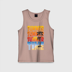 Майка детская хлопок SUMMER TIME, цвет: пыльно-розовый