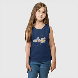 Майка детская хлопок Ночной полёт, цвет: тёмно-синий — фото 2