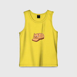 Майка детская хлопок Кот хлеб - Bread Cat, цвет: желтый