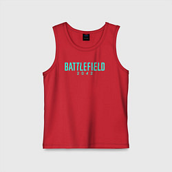 Майка детская хлопок Battlefield 2042 logo, цвет: красный