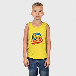 Майка детская хлопок Волейбол - Тренер, цвет: желтый — фото 2