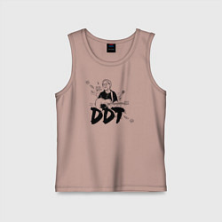 Майка детская хлопок DDT Юрий Шевчук, цвет: пыльно-розовый