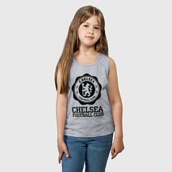Майка детская хлопок Chelsea FC: Emblem, цвет: меланж — фото 2