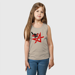 Майка детская хлопок Алиса коза, цвет: миндальный — фото 2