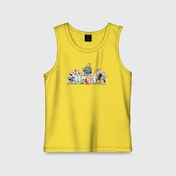 Майка детская хлопок Астерикс, Обеликс и Галлы, цвет: желтый