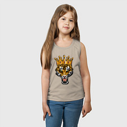 Майка детская хлопок Царь тигр, цвет: миндальный — фото 2