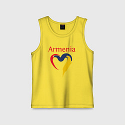 Майка детская хлопок Armenia Heart, цвет: желтый