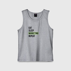 Майка детская хлопок Eat Sleep Marketing Repeat, цвет: меланж