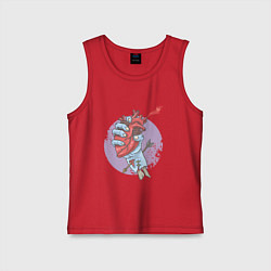 Майка детская хлопок Zombie Heart, цвет: красный