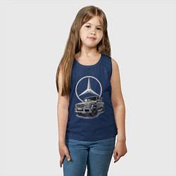 Майка детская хлопок Mercedes Gelendwagen G63 AMG G-class G400d, цвет: тёмно-синий — фото 2