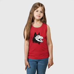 Майка детская хлопок Fashionable avant-garde wolf, цвет: красный — фото 2