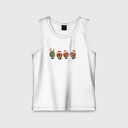 Майка детская хлопок НОВОГОДНИЕ ЁЖИКИ, цвет: белый