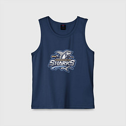 Майка детская хлопок Wilmington sharks -baseball team, цвет: тёмно-синий