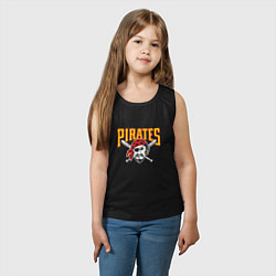 Майка детская хлопок Pittsburgh Pirates - baseball team, цвет: черный — фото 2