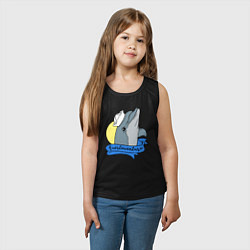 Майка детская хлопок Дельфин на фоне солнца, цвет: черный — фото 2