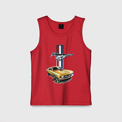 Майка детская хлопок Mustang motorsport, цвет: красный