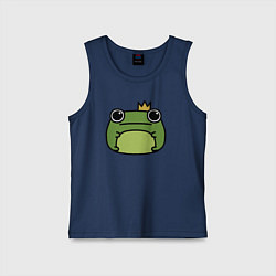 Майка детская хлопок Frog Lucky король, цвет: тёмно-синий
