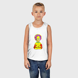 Майка детская хлопок Гомер - бог пончиков, цвет: белый — фото 2