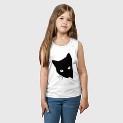 Майка детская хлопок Всё тот же чёрный котяра!, цвет: белый — фото 2