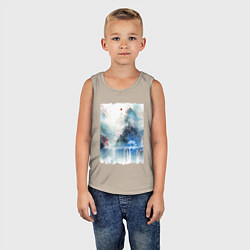 Майка детская хлопок Изумительный японский пейзаж, цвет: миндальный — фото 2