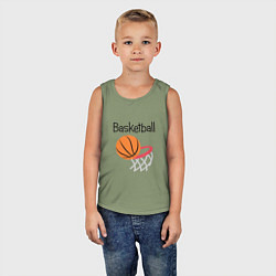 Майка детская хлопок Game Basketball, цвет: авокадо — фото 2