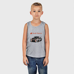 Майка детская хлопок Audi Motorsport Racing team, цвет: меланж — фото 2