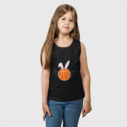 Майка детская хлопок Basketball Bunny, цвет: черный — фото 2
