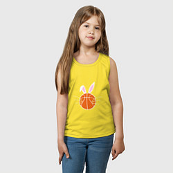 Майка детская хлопок Basketball Bunny, цвет: желтый — фото 2