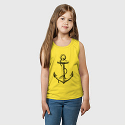 Майка детская хлопок Корабельный якорь, цвет: желтый — фото 2