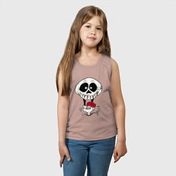 Майка детская хлопок Smile Hype Skull, цвет: пыльно-розовый — фото 2