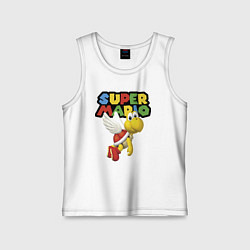 Майка детская хлопок Super Mario Koopa Troopa, цвет: белый