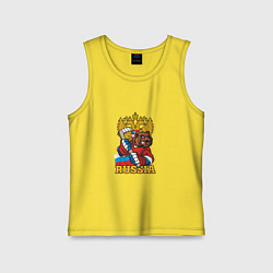 Майка детская хлопок Хоккей - Russia, цвет: желтый