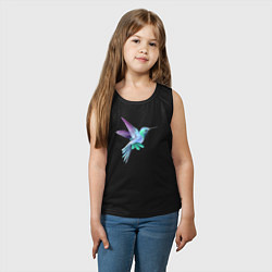 Майка детская хлопок Красивая колибри, цвет: черный — фото 2