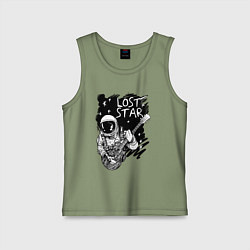 Майка детская хлопок Lost stars Space music, цвет: авокадо