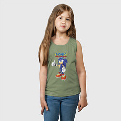 Майка детская хлопок Sonic Hedgehog Video game!, цвет: авокадо — фото 2