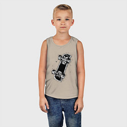 Майка детская хлопок Skateboard Extreme, цвет: миндальный — фото 2