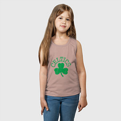 Майка детская хлопок Basketball - Celtics, цвет: пыльно-розовый — фото 2