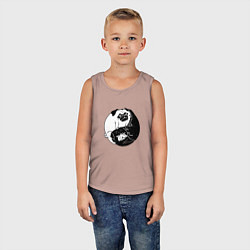 Майка детская хлопок Собачий Инь Янь, цвет: пыльно-розовый — фото 2