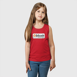 Майка детская хлопок Bitcoin Accepted Here Биткоин принимается здесь, цвет: красный — фото 2