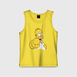 Майка детская хлопок Гомер Симпсон указывает пальцем, цвет: желтый