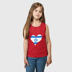 Майка детская хлопок Сердце - Израиль, цвет: красный — фото 2