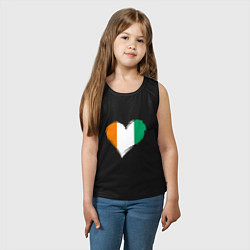 Майка детская хлопок Сердце - Ирландия, цвет: черный — фото 2