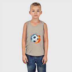 Майка детская хлопок Футбол - противостояние стихий, цвет: миндальный — фото 2