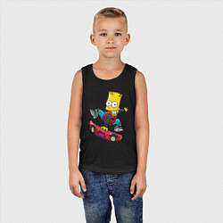 Майка детская хлопок Барт Симпсон - крутой скейтбордист, цвет: черный — фото 2