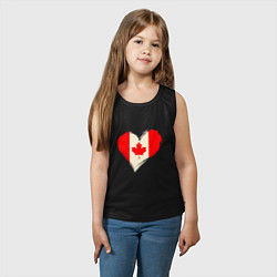 Майка детская хлопок Сердце - Канада, цвет: черный — фото 2
