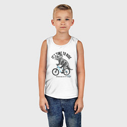 Майка детская хлопок Путешествие на велосипеде, цвет: белый — фото 2