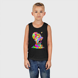 Майка детская хлопок Гомер Симпсон - стилизация - color, цвет: черный — фото 2