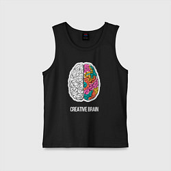 Майка детская хлопок Creative Brain, цвет: черный