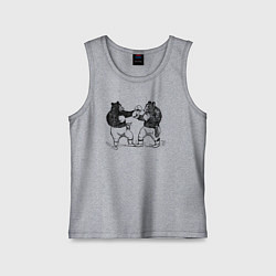 Майка детская хлопок Медведи боксеры, цвет: меланж